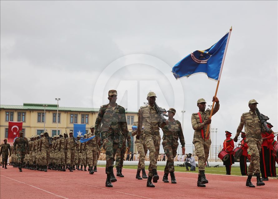 Somalian based Turkish military training academy's graduate soldiers