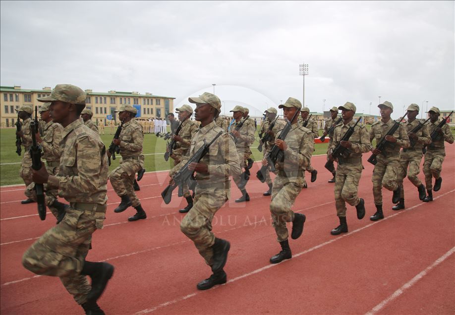 Somalian based Turkish military training academy's graduate soldiers
