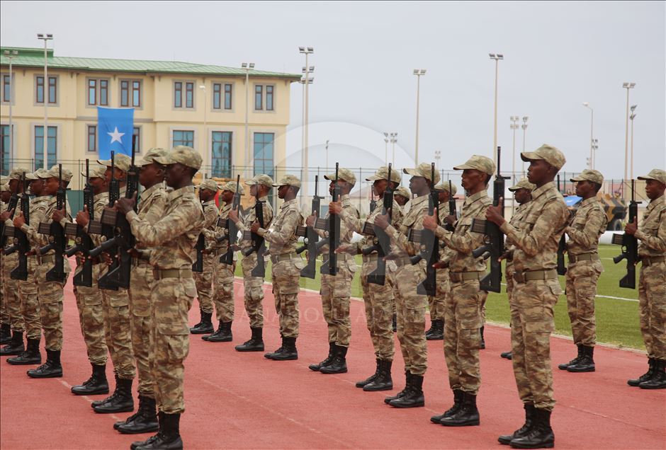 Somalian based Turkish military training academy's graduate soldiers