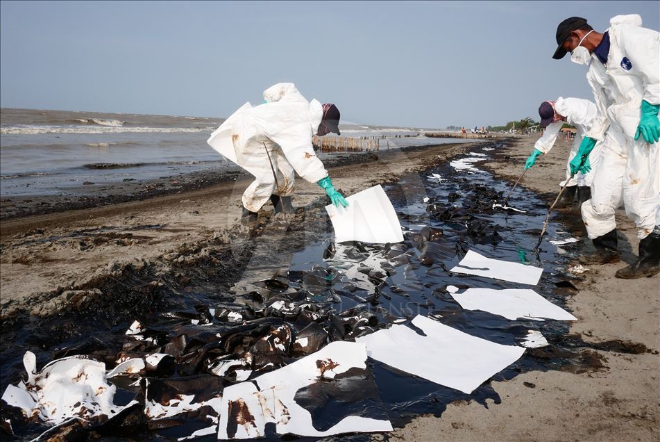 Tumpahan Minyak Pertamina Di Pantai Sedari, Karawang - Anadolu Ajansı