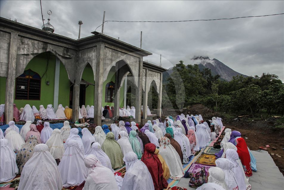 Eid al-Adha near Mount Sinabung