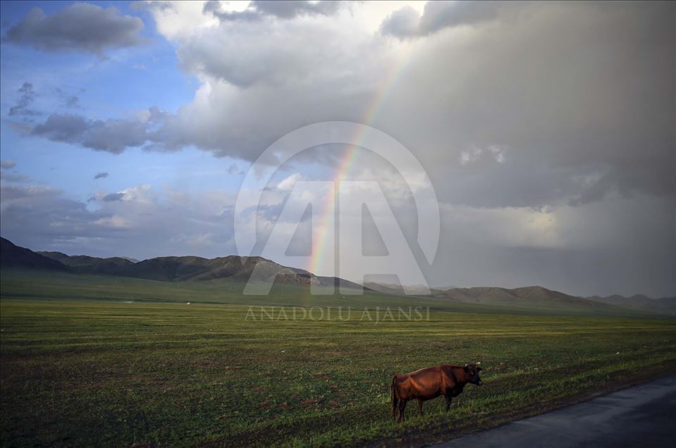 Un arcoíris desde las estepas de Mongolia