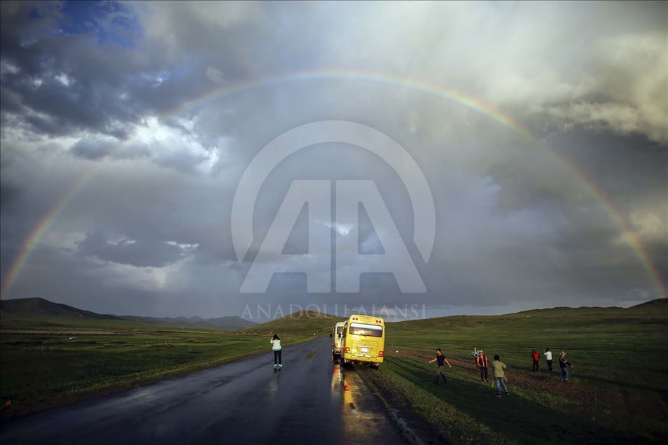 Un arcoíris desde las estepas de Mongolia