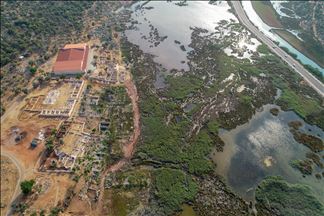 La antigua ciudad de Mira vista desde el aire
