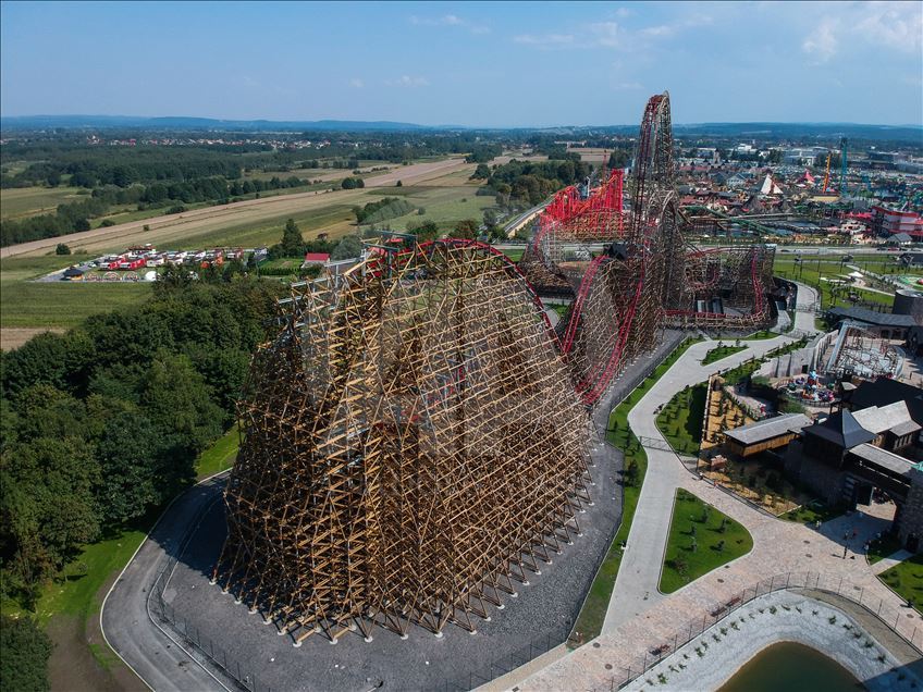 Zadra, the world's tallest wooden roller coaster in Poland