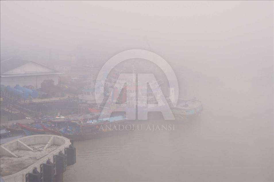 Kabut asap selimuti Palembang
