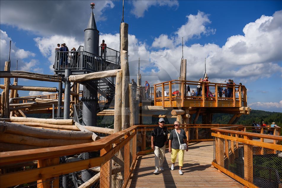 Poland's first wooden tree top observation tower