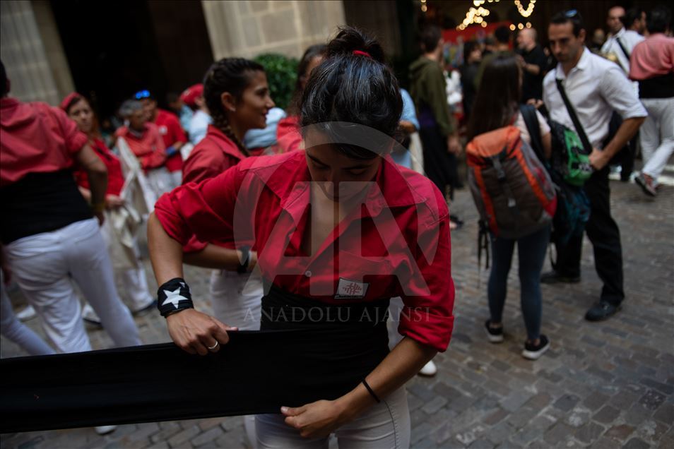 Concurso de Castells (torres humanas) en Tarragona, España