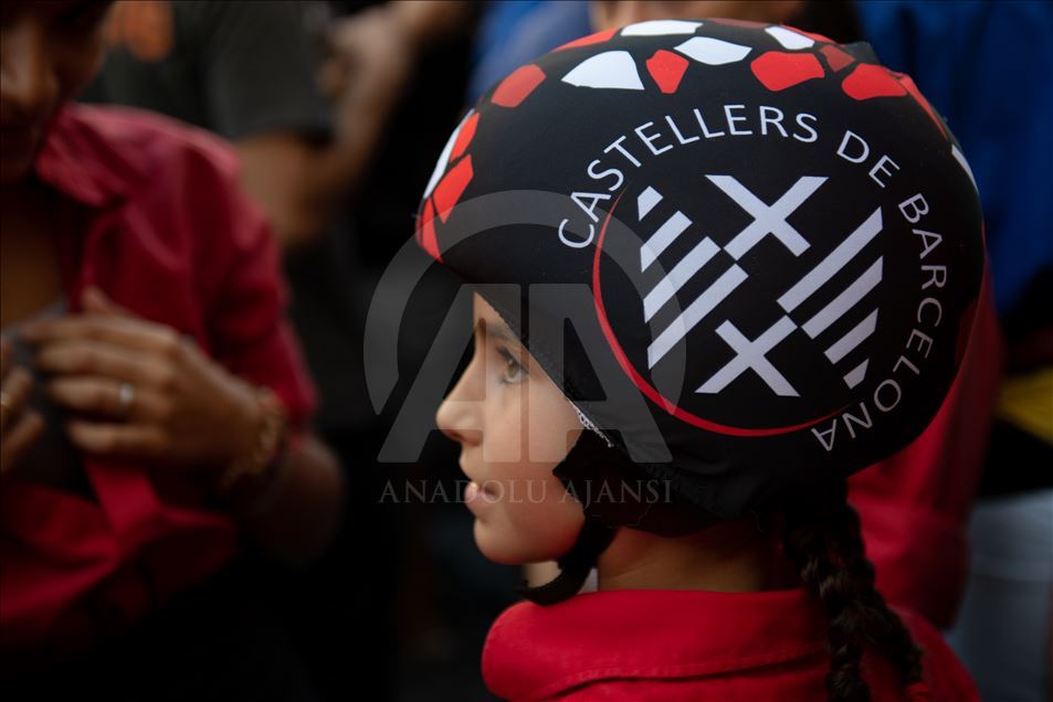 Concurso de Castells (torres humanas) en Tarragona, España