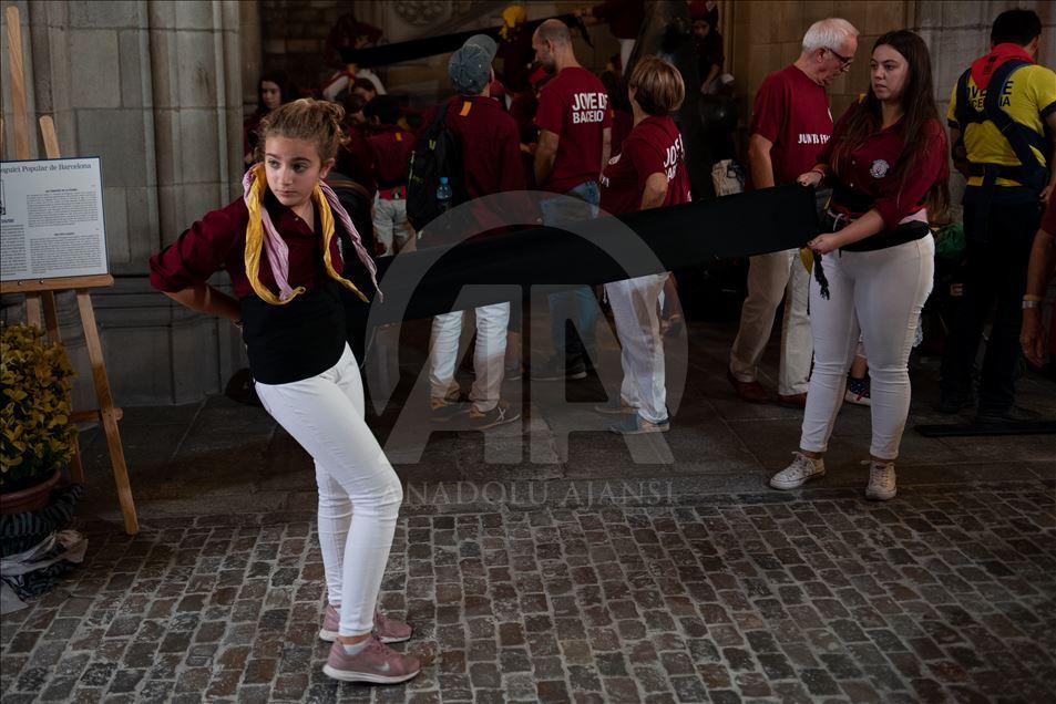 Concurso de Castells (torres humanas) en Tarragona, España