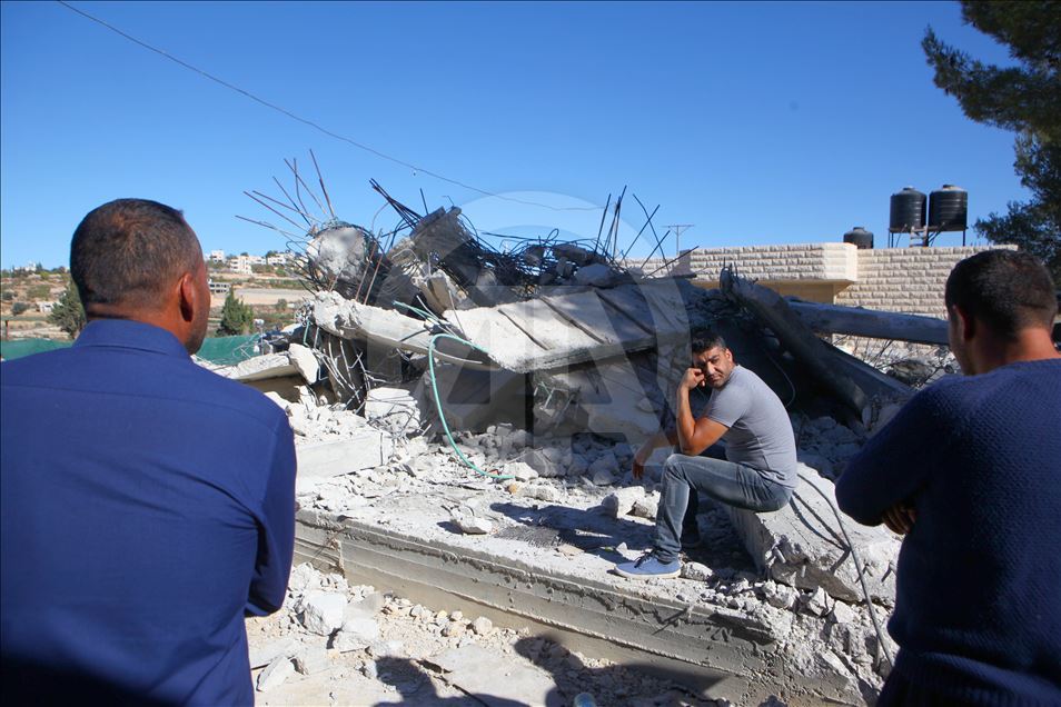 Israeli forces demolish a house of a Palestinian

