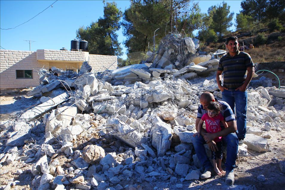 Israeli forces demolish a house of a Palestinian
