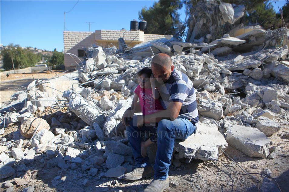 Israeli forces demolish a house of a Palestinian
