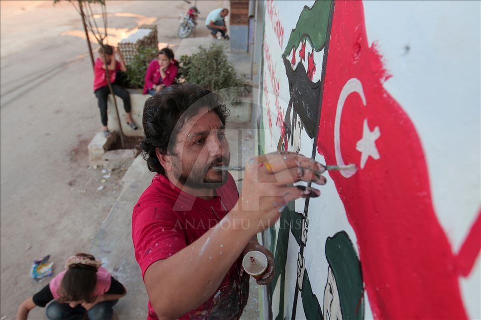 Graffiti in solidarity with Turkey's Peace Spring Operation
