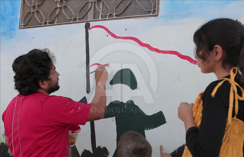 Graffiti in solidarity with Turkey's Peace Spring Operation