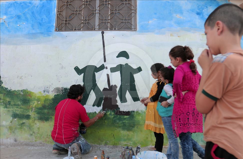 Graffiti in solidarity with Turkey's Peace Spring Operation
