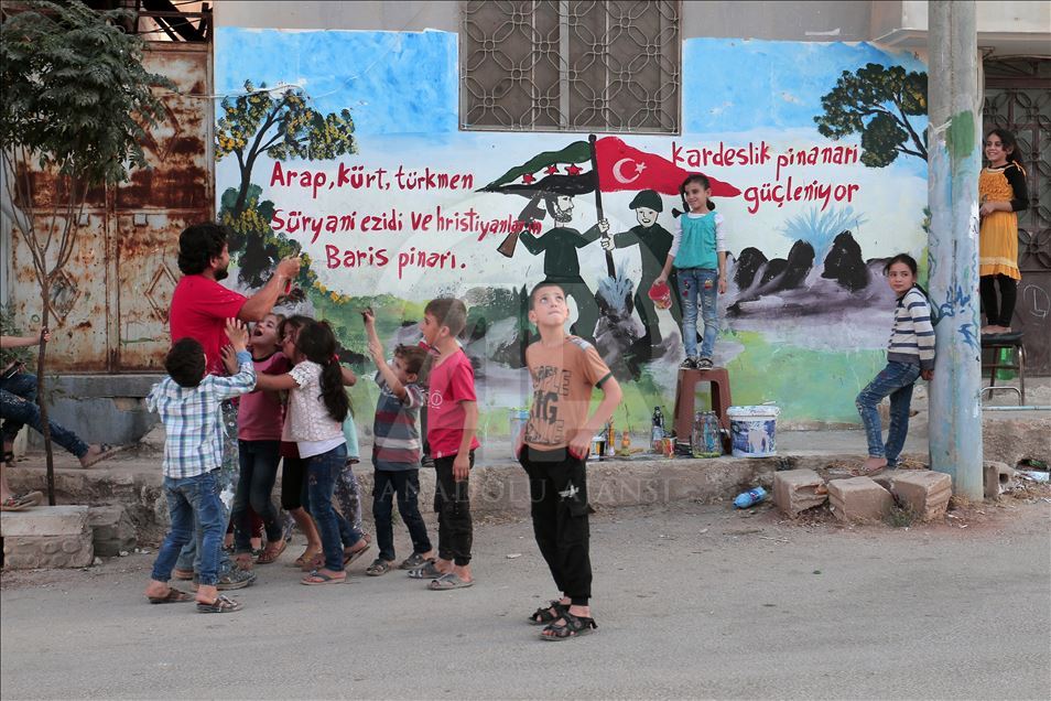 Graffiti in solidarity with Turkey's Peace Spring Operation