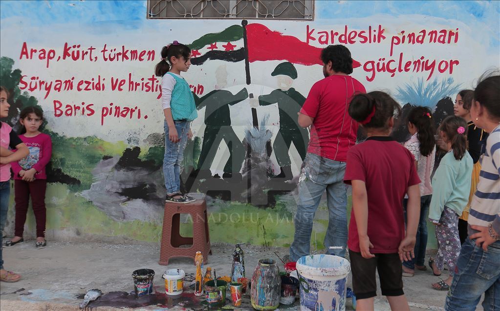 Graffiti in solidarity with Turkey's Peace Spring Operation
