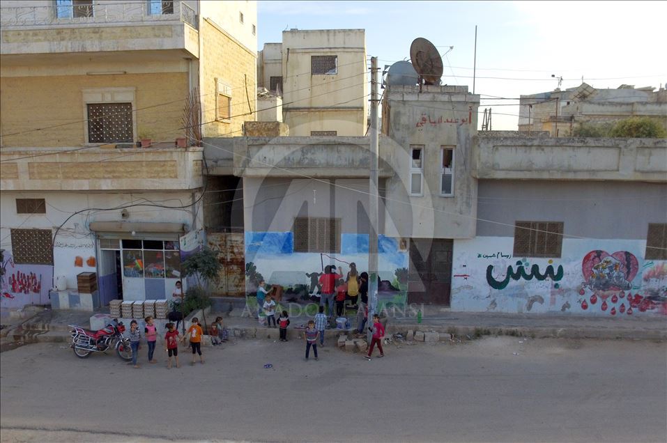 Graffiti in solidarity with Turkey's Peace Spring Operation