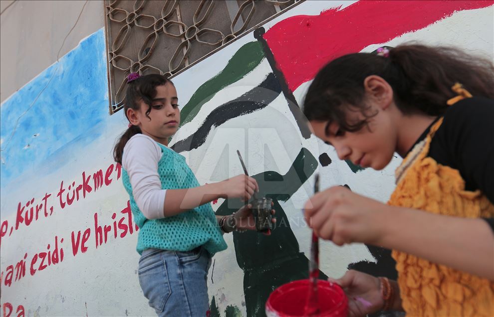 Graffiti in solidarity with Turkey's Peace Spring Operation