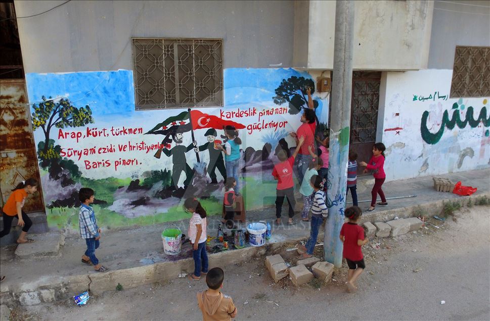 Graffiti in solidarity with Turkey's Peace Spring Operation