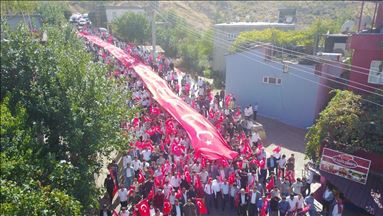 Barış Pınarı Harekatı'na katılan Mehmetçik'e destek yürüyüşü