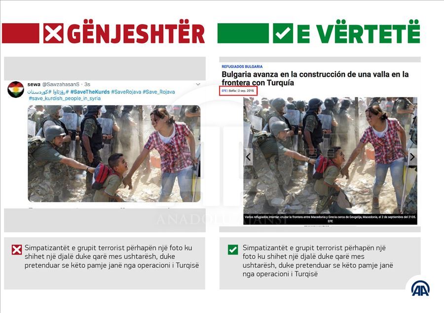 YPG/PKK përdor fotografi të rreme për të njollosur operacionin e Turqisë