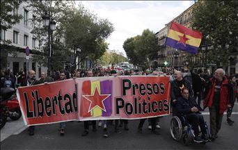 Protestas en Madrid a favor de líderes catalanes encarcelados