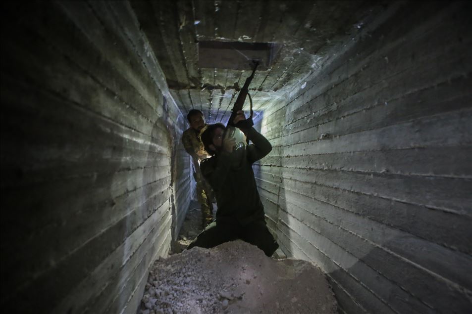 Tel Abyad'da YPG/PKK'lıların kazdığı iki tünel ortaya çıkarıldı
