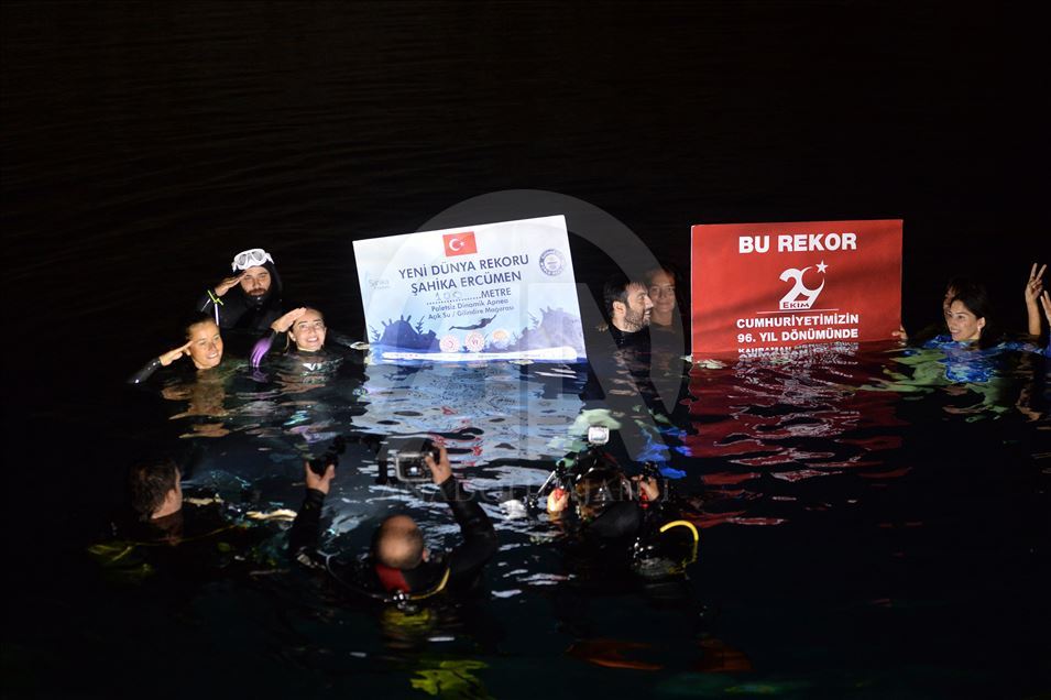 Turkish diver Sahika Ercumen breaks women’s free-diving world record of 90 meters