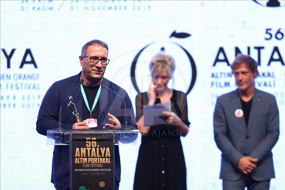 receiving the Best Director Award at the awards ceremony of the 56th Antaly...