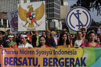 Pawai kerukunan umat beragama, di Jakarta