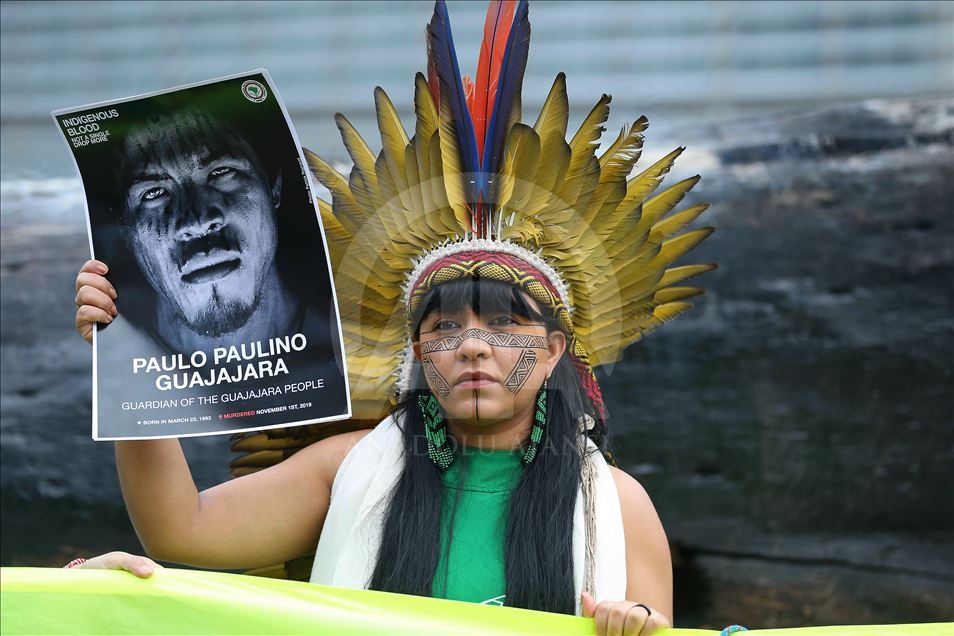 Protest against devastation of Amazon rainforest in Brussels