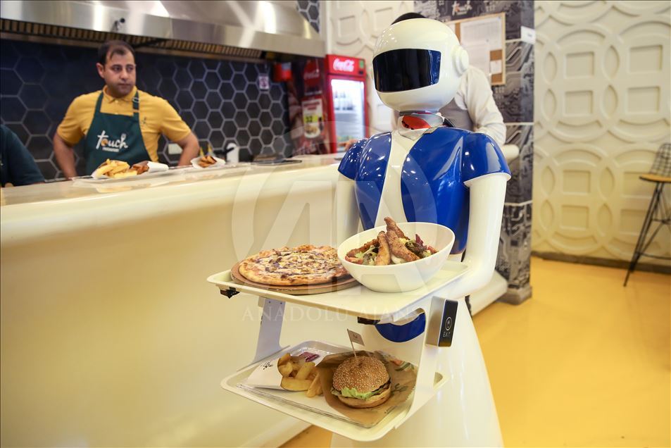 Robot waiters in Istanbul