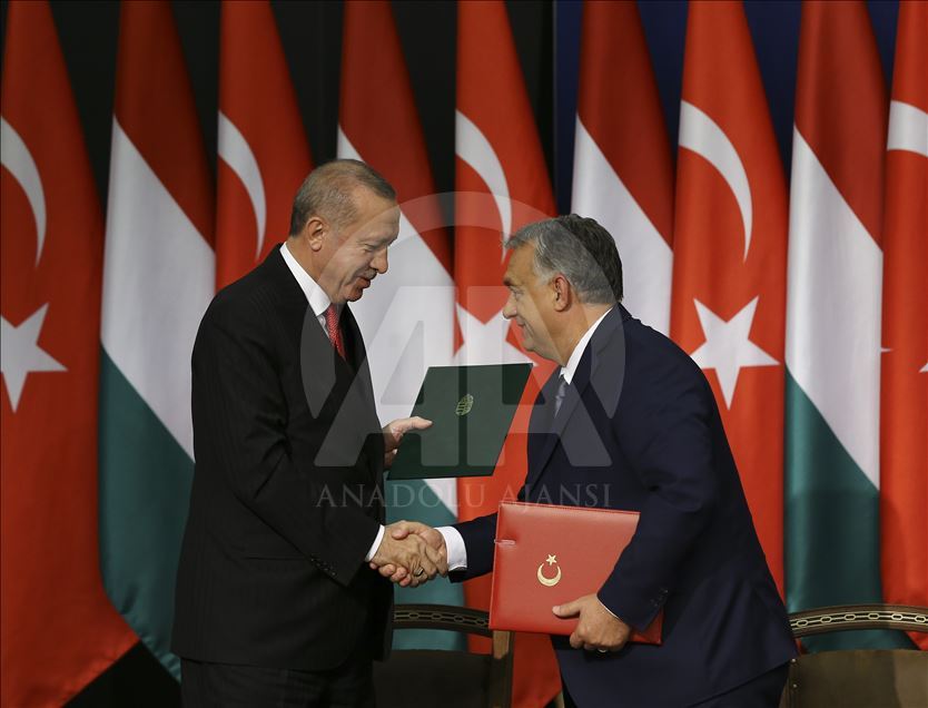 نشست خبری مشترک رئیس‌جمهور ترکیه با نخست‌وزیر مجارستان
