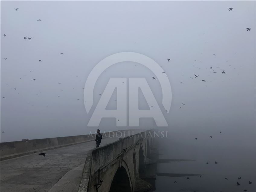 La niebla invade Edirne, Turquía
