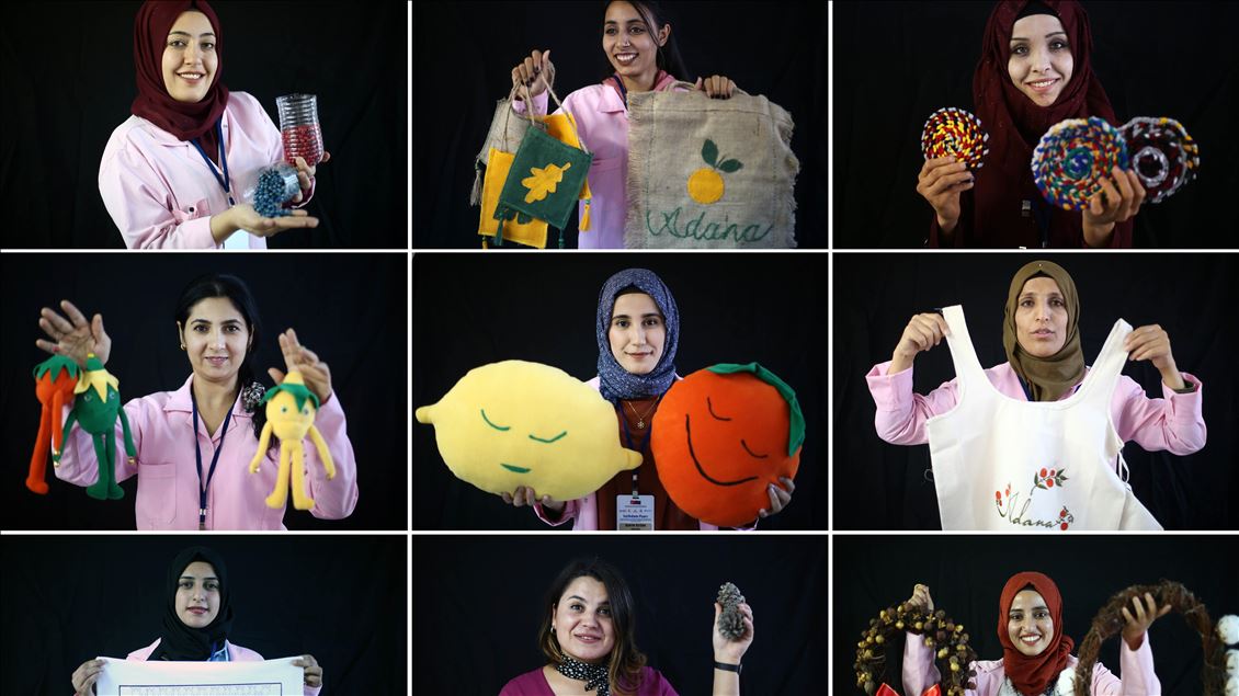 Syrian and Turkish women turn wastes into handiworks