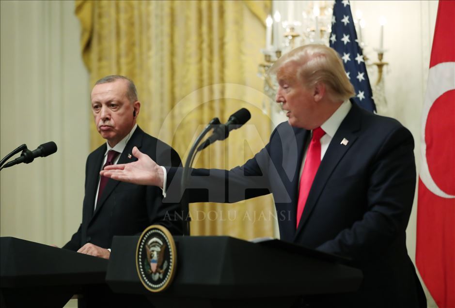 مؤتمر صحفي مشترك للرئيس التركي أردوغان مع نظيره الامريكي ترامب