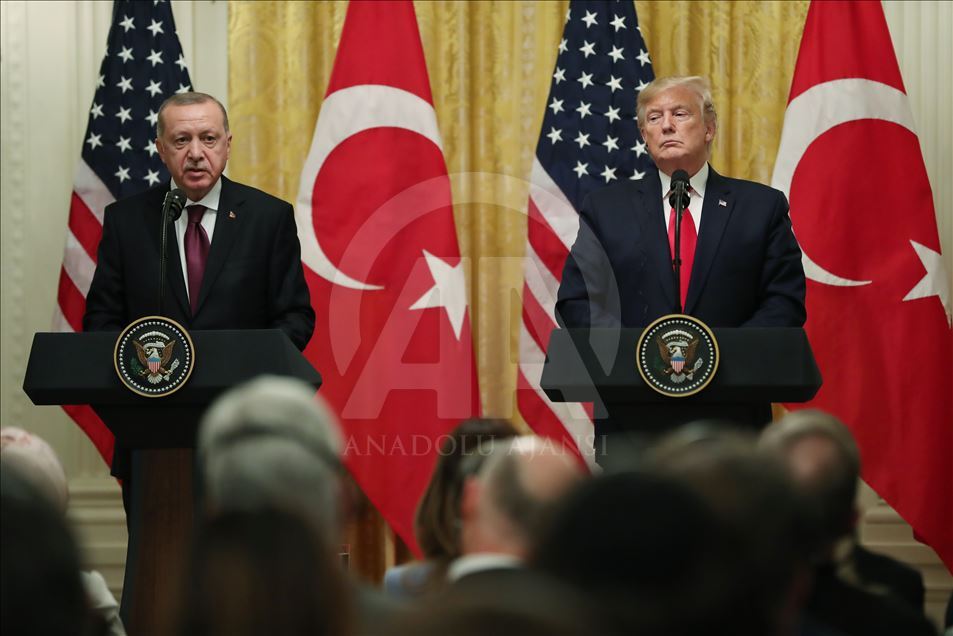 مؤتمر صحفي مشترك للرئيس التركي أردوغان مع نظيره الامريكي ترامب
