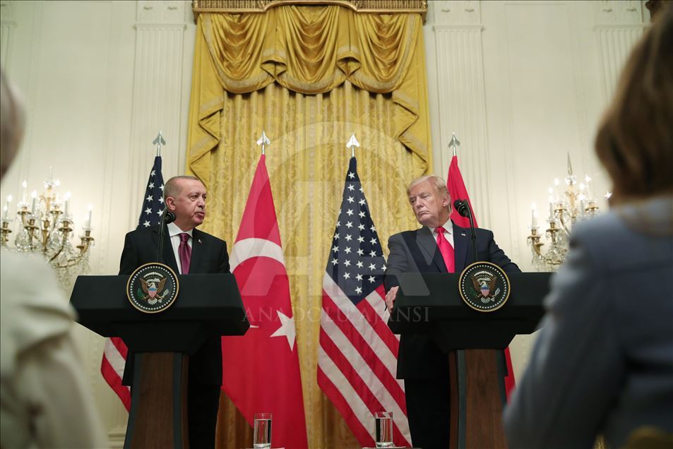 مؤتمر صحفي مشترك للرئيس التركي أردوغان مع نظيره الامريكي ترامب
