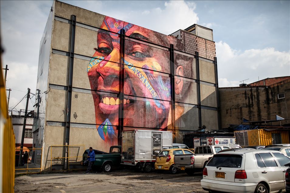 Bogota'daki grafiti alanının dördüncü bölümü