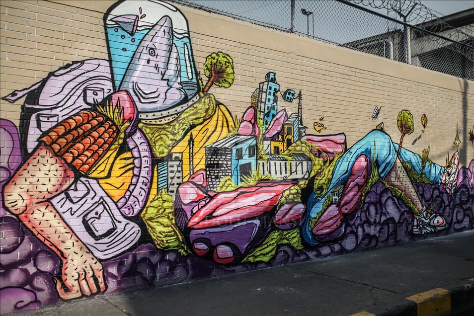 Bogota'daki grafiti alanının dördüncü bölümü
