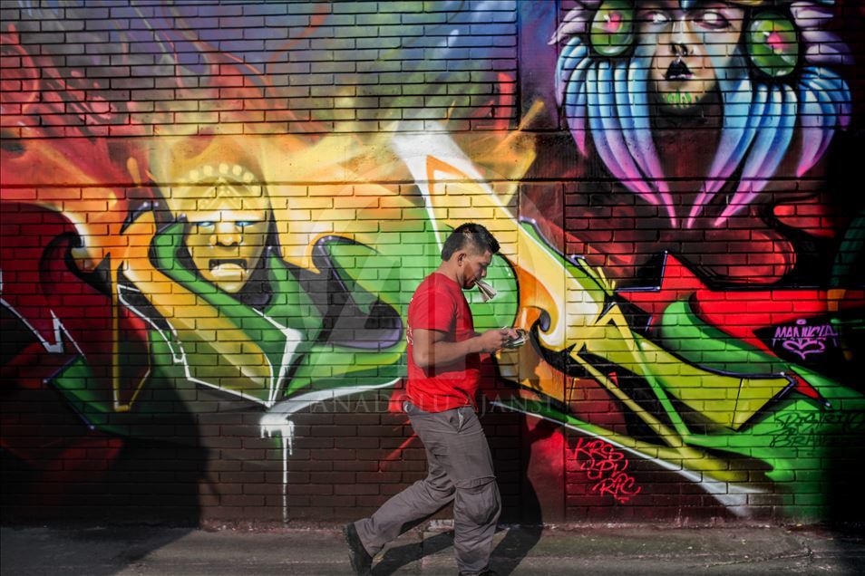 Bogota'daki grafiti alanının dördüncü bölümü