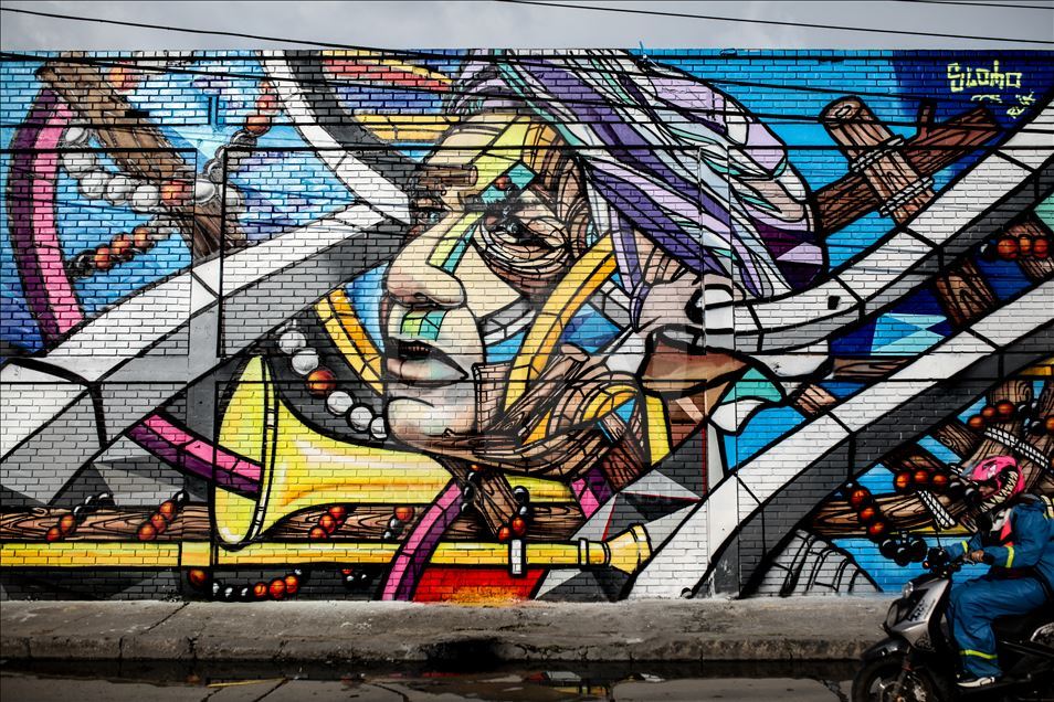 Bogota'daki grafiti alanının dördüncü bölümü