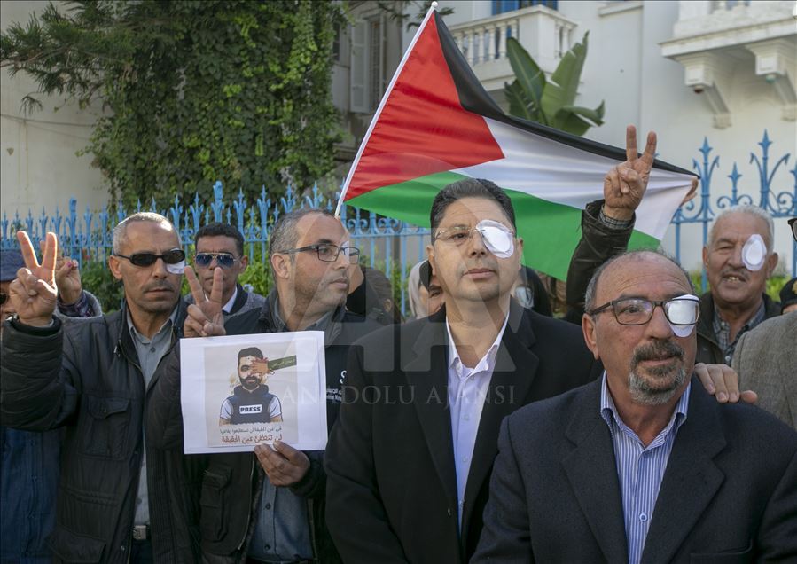 Aksi solidaritas untuk jurnalis Palestina