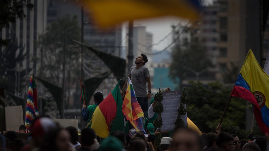 تظاهرات و اعتصاب عمومی کارگری در کلمبیا علیه رئيس جمهور این کشور