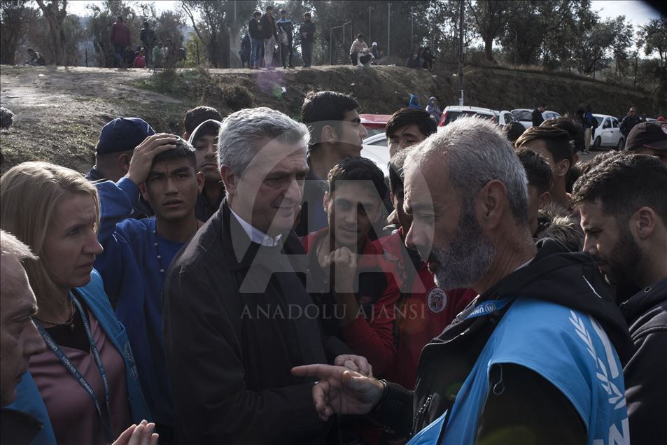 Birleşmiş Milletler Mülteciler Yüksek Komiseri Filippo Grandi Midilli'de