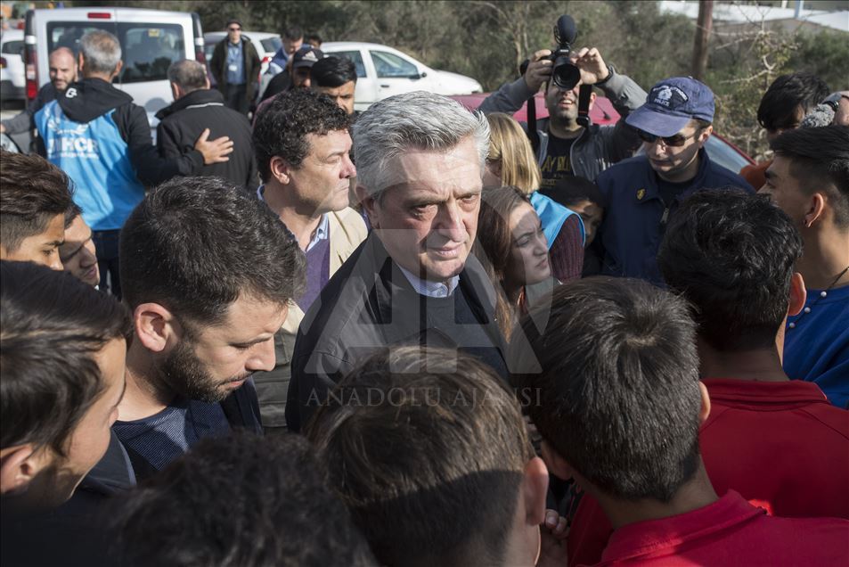 Birleşmiş Milletler Mülteciler Yüksek Komiseri Filippo Grandi Midilli'de