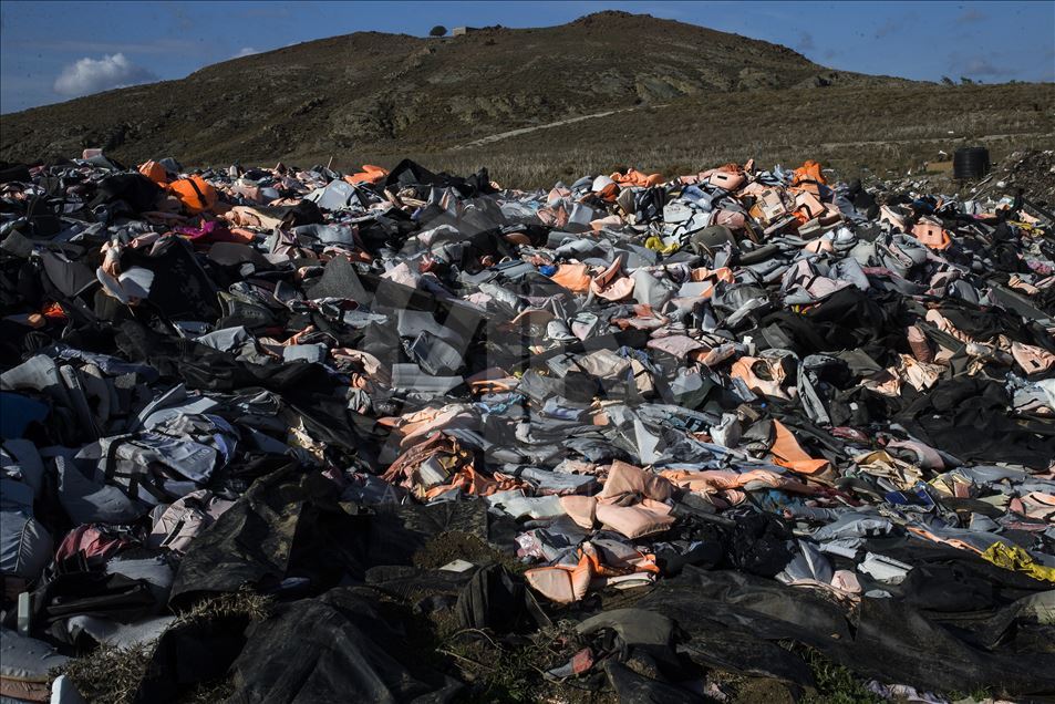 Life vests of irregular migrants in Lesbos