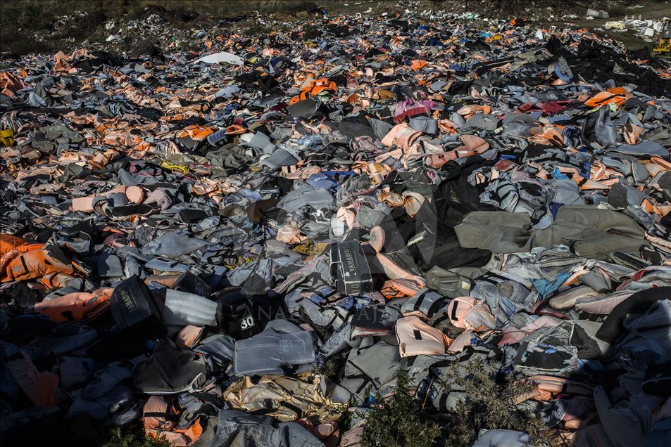 Life vests of irregular migrants in Lesbos